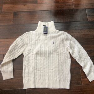 Ralph Lauren Cream Cable-Knit Turtleneck Sweater - Men's
